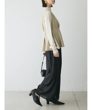 Green Parks AnriettMusee シアータックワイドパンツ Black