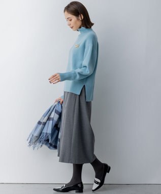 組曲 T/Rツイルストレッチ フレアパンツ グレー系