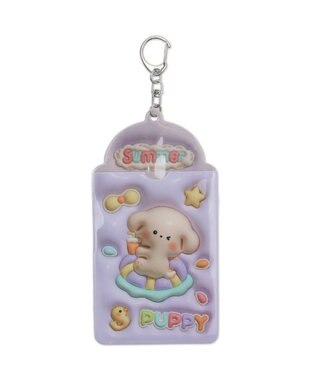 WEGO 【痛バ＆推し活グッズ】ぷっくりアニマルカードホルダーキーホルダー パープル
