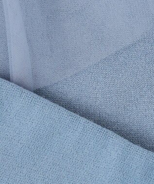 ANY SIS 【洗える】フリルチュールコンビ ニット ライトブルー