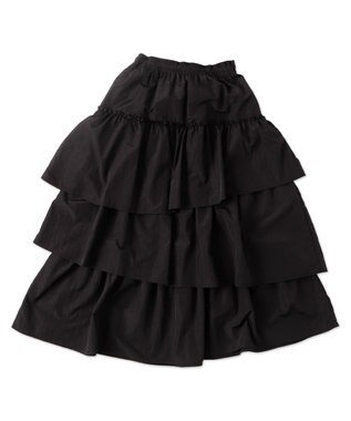 WEGO ナイロンティアードロングスカート ブラック