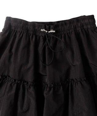 WEGO ナイロンティアードロングスカート ブラック