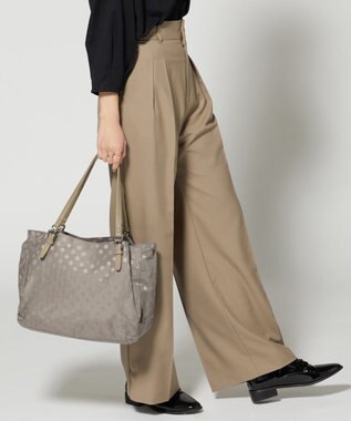 Y'SACCS 【Y’SACCS vous et】ドットジャカード マルチウェイトート Mサイズ グレージュ