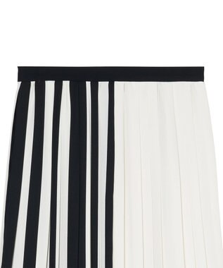 JOSEPH ストライプクレープ　プリーツスカート Ivory/Black