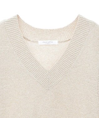 Green Parks ショートラメニットベスト Beige