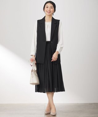 ANY SIS 【洗える】フロントタックノーブル ブラウス アイボリー