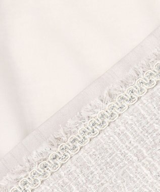 23区 L 【セットアップ対応】ライトシャインツイード ノーカラージャケット ライトグレー系