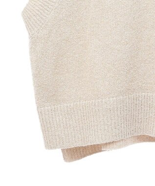 Green Parks ショートラメニットベスト Beige