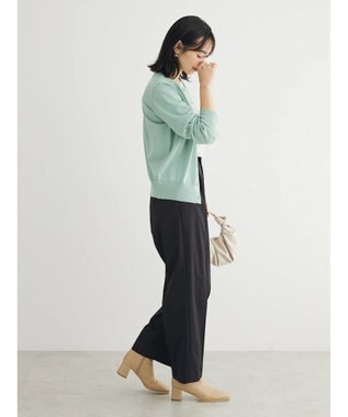 Green Parks 洗える　クルーネックカーディガン Light Gray