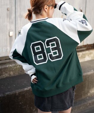 WEGO ナンバリングビッグスウェット グリーン