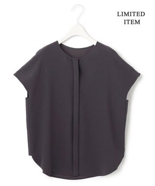 ICB L 【WEB限定・洗える】BackSatinGeorgette ブラウス グレー系