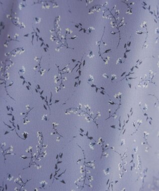 Tiaclasse 【洗える】花柄シフォン袖ワンピース ブルー