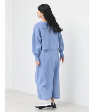 earth music&ecology Ｓｅｔ２点クロスニット＋ノースリーブニットワンピース Blue