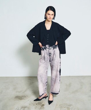 GRACE CONTINENTAL タイダイコクーンデニムパンツ ピンク