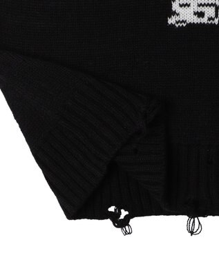 WEGO ウイングハートダメージニット ブラック