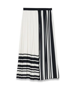 JOSEPH ストライプクレープ　プリーツスカート Ivory/Black