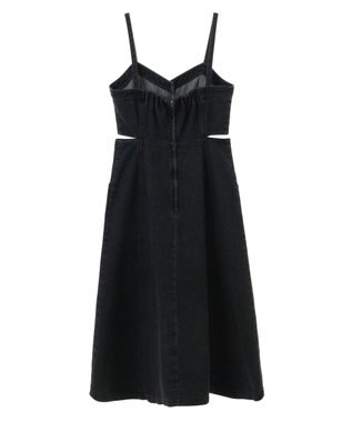 earth music&ecology サイドカットデニムキャミワンピース Black