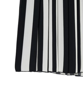 JOSEPH ストライプクレープ　プリーツスカート Ivory/Black