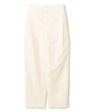 BEIGE， 【洗える】CROCUS / カービーシルエットタックパンツ Ecru