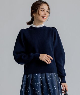 組曲 S 【WEB限定】襟付き片畔ニットプルオーバー