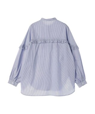 AMERICAN HOLIC フリルバンドカラーシャツ Stripe