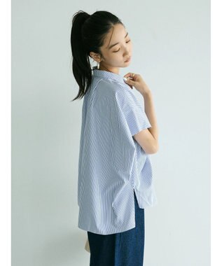 CRAFT STANDARD BOUTIQUE ステンサイドソリッドストライプブラウス2 Stripe Blue
