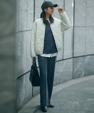 23区 【洗える】CANCLINI バンドカラー シャツ ホワイト系