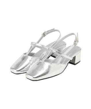 AMERICAN HOLIC Tストラップスクエアパンプス Silver