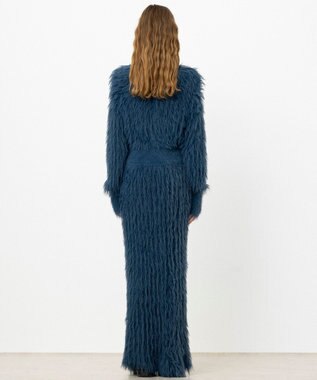 NAVE 【ReNAVE・洗える】メルティーシャギーニット カーディガン ブルー系