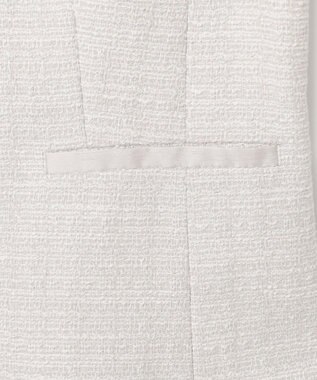23区 L 【セットアップ対応】ライトシャインツイード ノーカラージャケット ライトグレー系