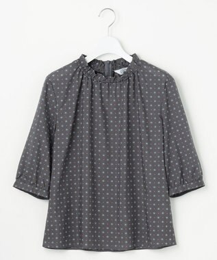 J.PRESS LADIES 【洗える】ジオメトリックプリント ブラウス グレー系5