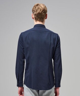 JOSEPH HOMME 【新素材】グリットタックジャージー　ホリゾンタルカラーシャツ ネイビー系