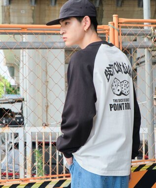 WEGO 【ユニセックス着用ITEM】ラグラングラフィックBIG　T（LS） ブラック
