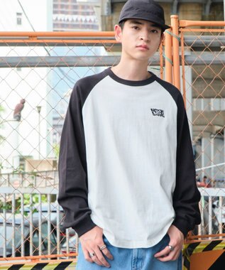 WEGO 【ユニセックス着用ITEM】ラグラングラフィックBIG　T（LS） ブラック