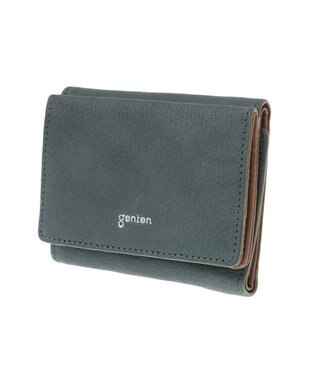genten 【新型】フレスコ 三つ折り財布 グリーン