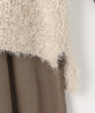 Feroux ジレ付きニット ワンピース ベージュ系