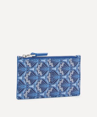 LIBERTY. アイフィス ブルー ジップド カード ケース コーンフラワーブルー