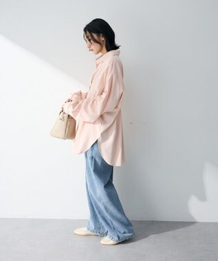 Green Parks 【WEB限定】ドロストシャーリングウエストタックシャツⅡ Pink