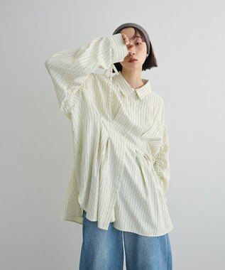 Green Parks 【WEB限定】ドロストシャーリングウエストタックシャツⅡ Ivory