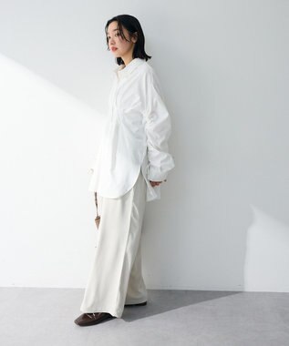 Green Parks 【WEB限定】ドロストシャーリングウエストタックシャツⅡ White