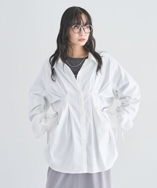 Green Parks 【WEB限定】ドロストシャーリングウエストタックシャツⅡ White