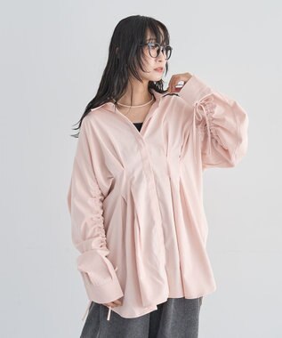 Green Parks 【WEB限定】ドロストシャーリングウエストタックシャツⅡ Pink