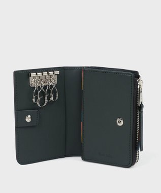 Paul Smith ブライトストライププラー コイン＆キーケース ブラック