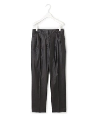 ICB 【接触冷感・洗える】エステルラミーチンツ テーパードパンツ ブラック系