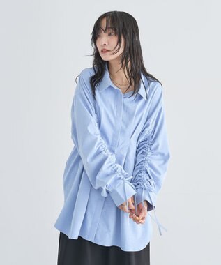 Green Parks 【WEB限定】ドロストシャーリングウエストタックシャツⅡ Blue