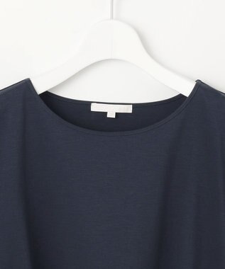 自由区 【接触冷感・UVカット・吸水速乾・抗菌防臭・洗える】ハイツイストポンチスリーブディティール カットソー ネイビー