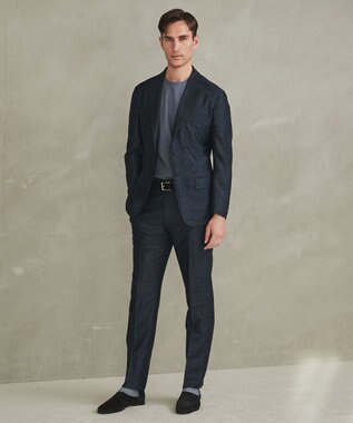 GOTAIRIKU 新素材セットアップ【通気性抜群/洗える/シワになりにくい】カラミプリントストレッチセットアップ ジャケット ネイビー系8