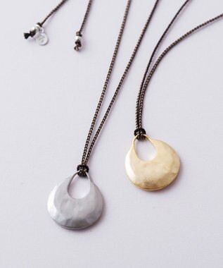 Pisceans ムーンディスク×くみひもネックレス マットシルバー