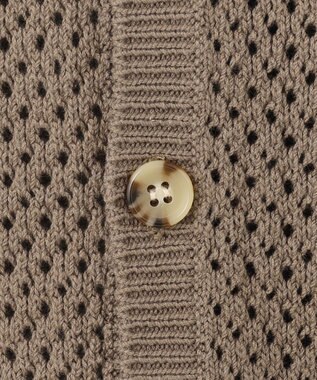 J.PRESS YORK STREET 【UNISEX】テープヤーンメッシュ カーディガン ライトグレー系