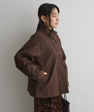 CRAFT STANDARD BOUTIQUE スタンドカラーメルトンショートコート Brown